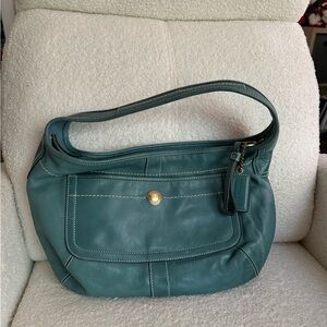 Teal COACH ergo hand bag